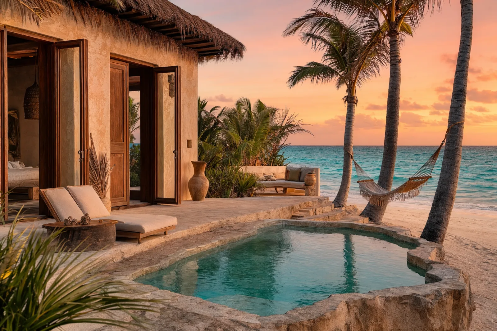 Casa Tulum, render fotorrealista de Rendium