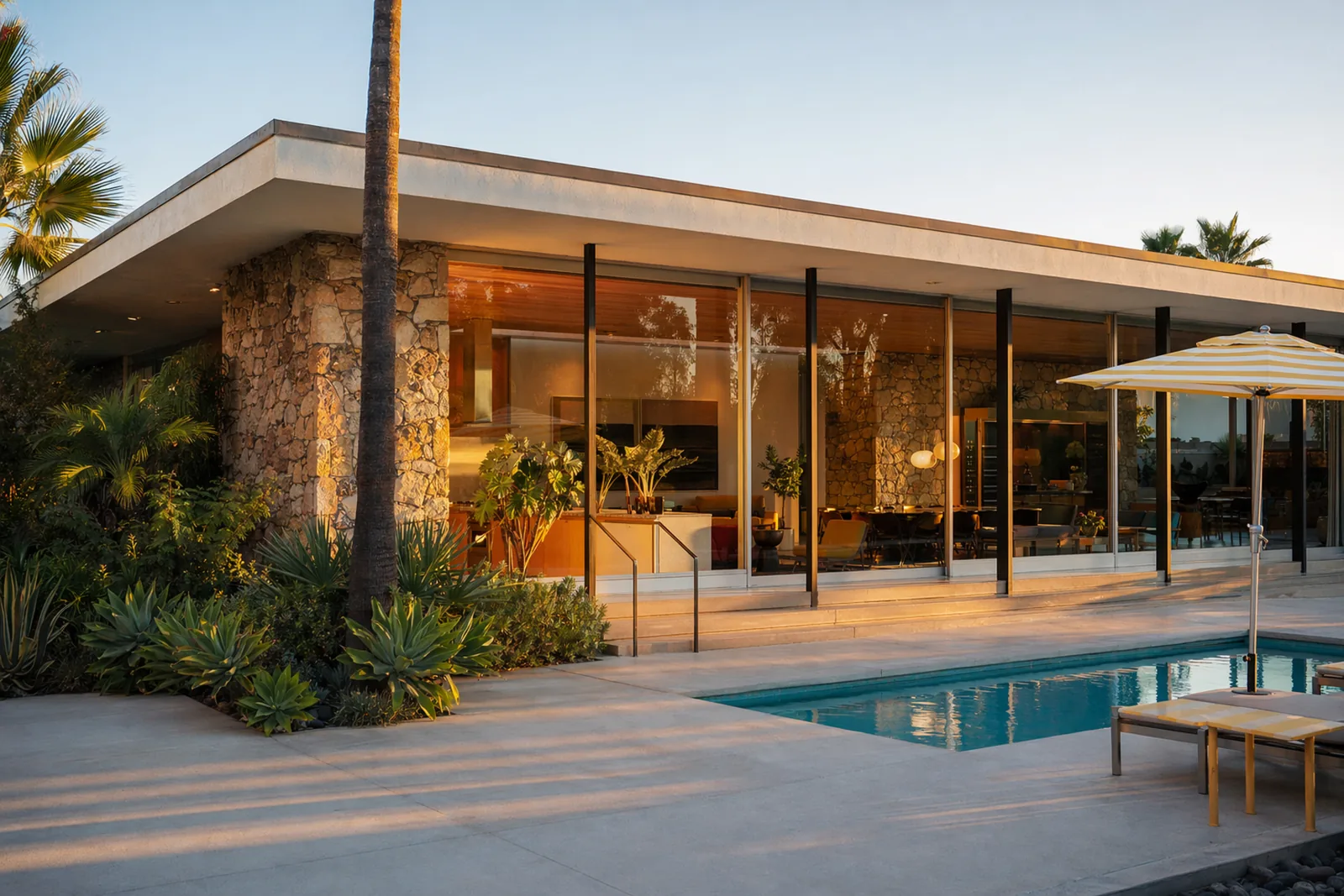 Mid-century California, render fotorrealista de Rendium