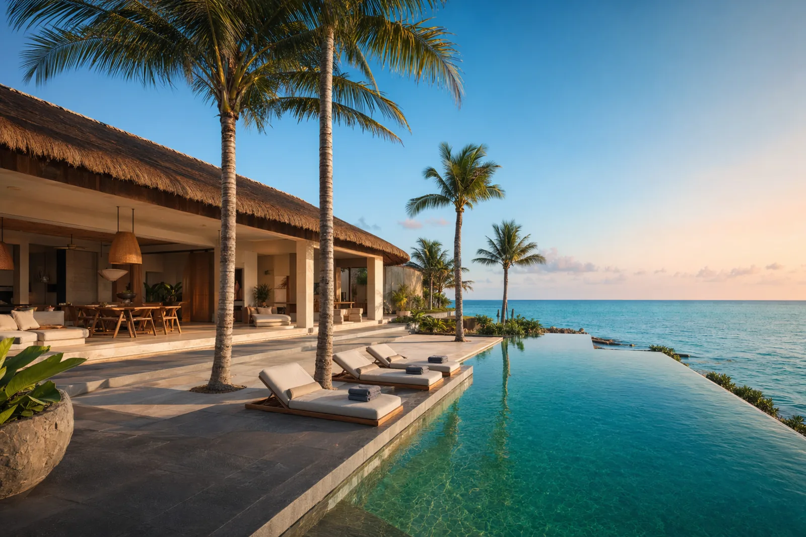 Piscina infinita, render fotorrealista de Rendium
