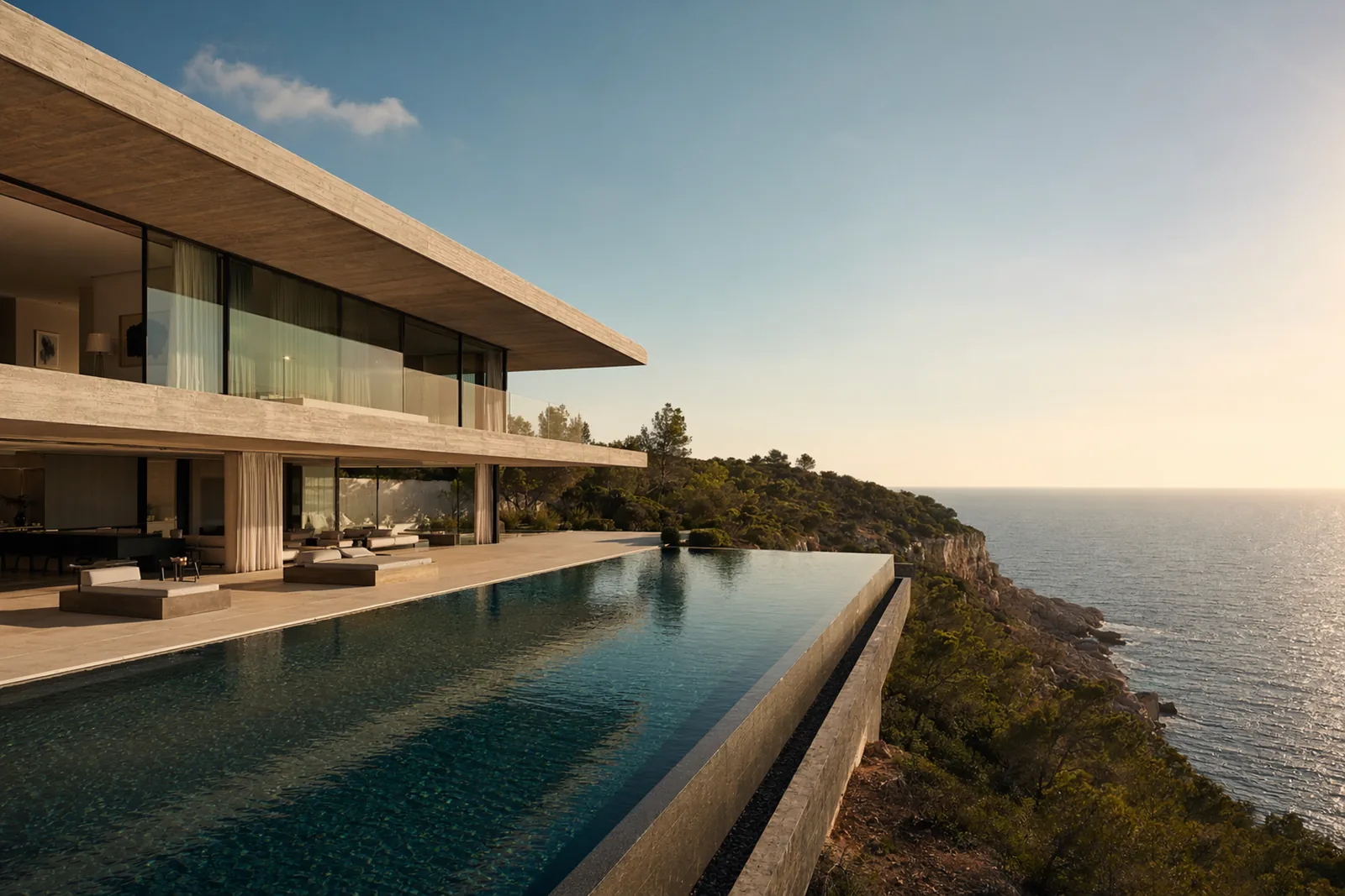 Villa acantilado, render fotorrealista de Rendium
